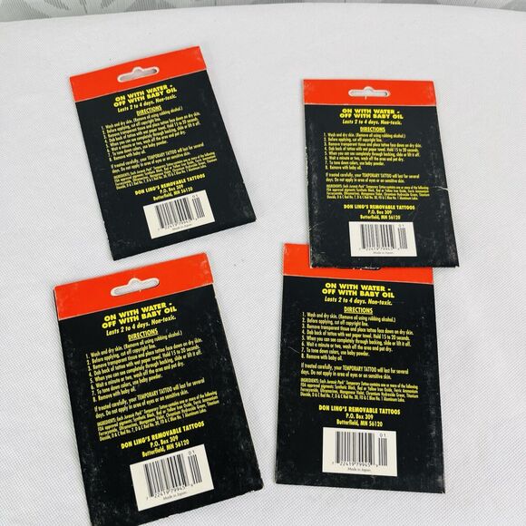 4 Jurassic Park Temporary Dinosaur Tattoos Lot Logo Biohazard Triceratops Skull - Picture 5 of 13